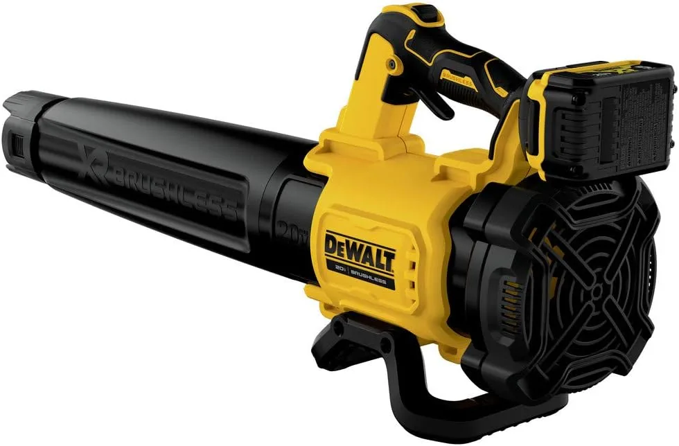 DEWALT DCBL722P1 20V MAX XR cordless handheld leaf blower with battery attached