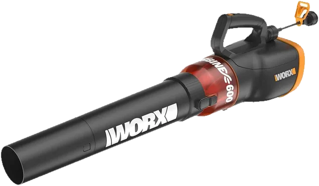 WORX WG520 Turbine corded leaf blower with orange and black housing